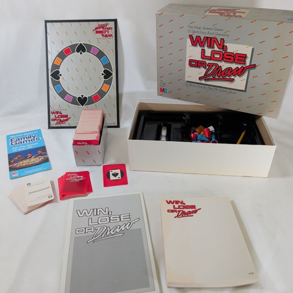 1987 Win Lose or Draw Board Game Complete Milton Bradley Disney TV Game